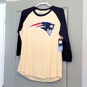 NWT! Fanatics New England Patriots- Cam Newton 3/4 Sleeve Shirt